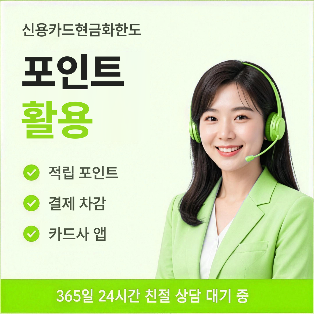 다음머니 신용카드현금화한도 포인트 활용 안내