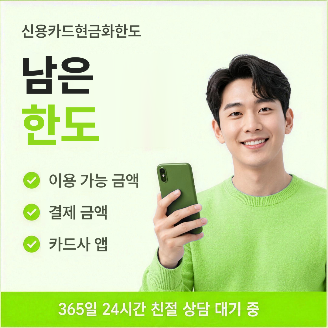 다음머니 신용카드현금화한도 남은 한도 안내