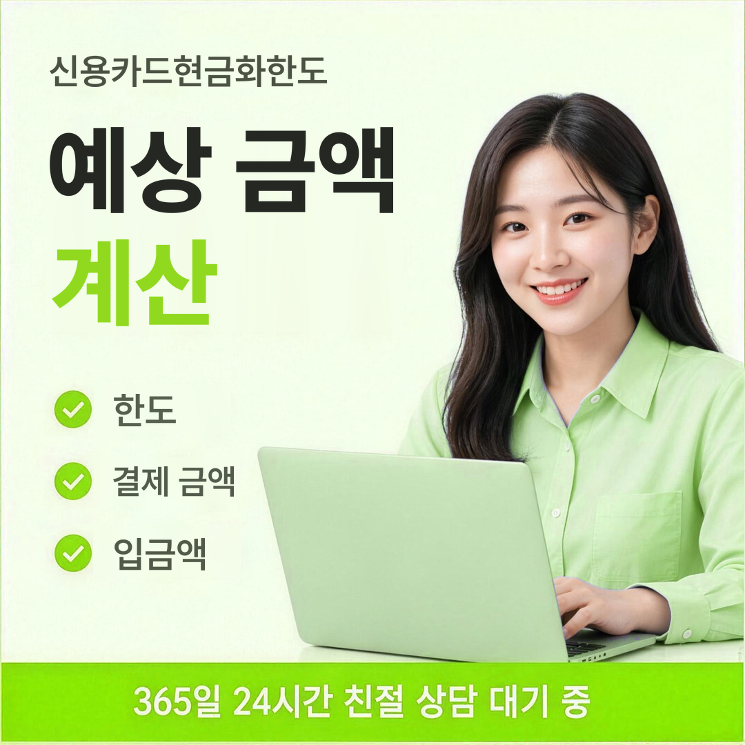 다음머니 신용카드현금화한도 예상 금액 계산 안내
