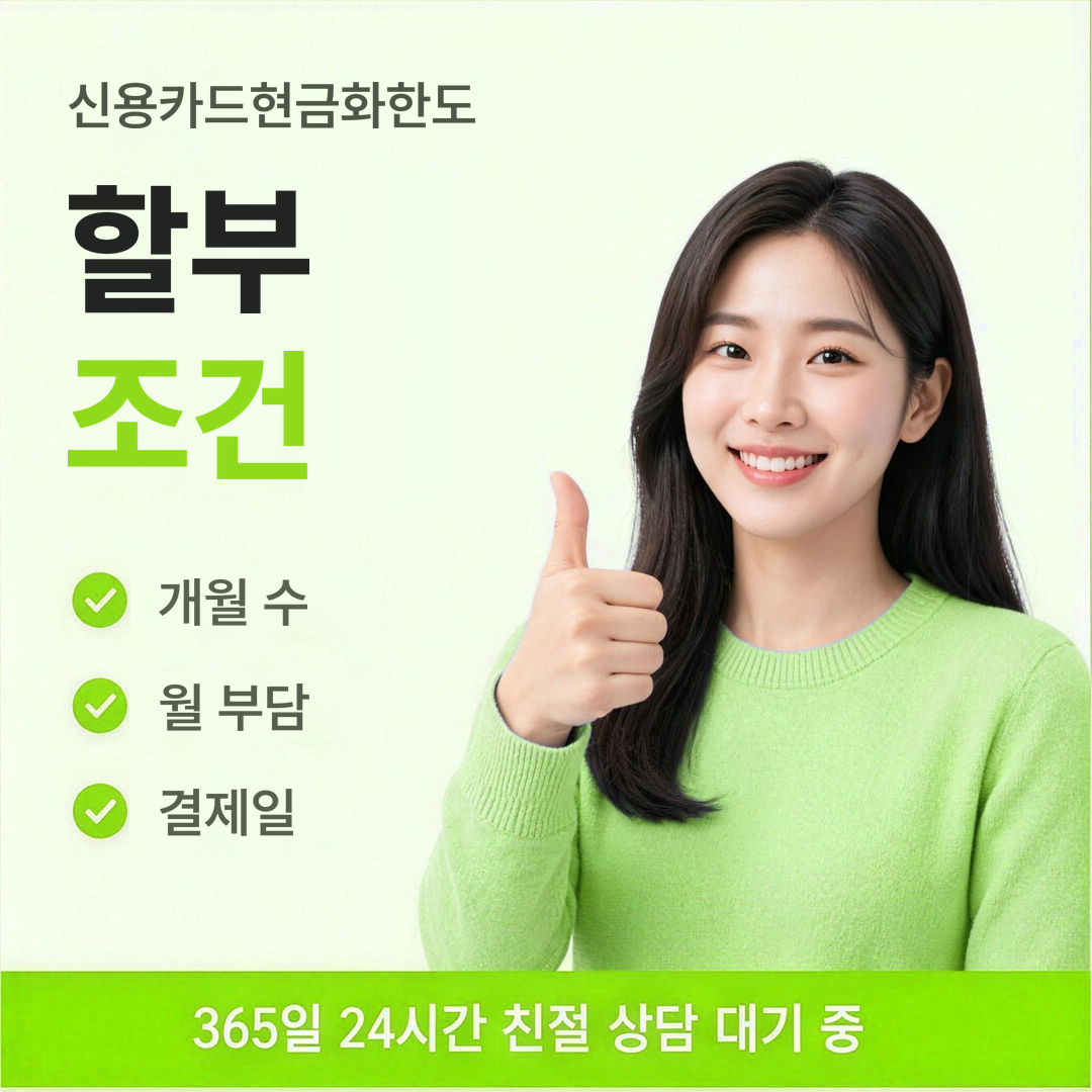 다음머니 신용카드현금화한도 할부 조건 안내